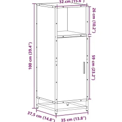 Meuble de salle de bain Chêne Sonoma 35x37,5x100 cm Bois d'ingénierie vidaXL