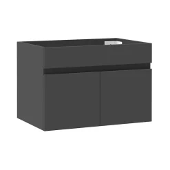 Meuble de salle de bain 60cm à double porte, suspendu, Anthracite