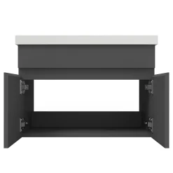 Meuble de salle de bain 60cm à double porte, suspendu, Anthracite