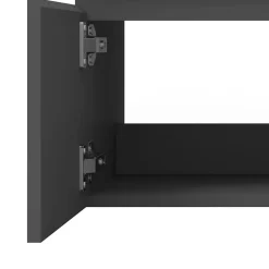 Meuble de salle de bain 60cm à double porte, suspendu, Anthracite