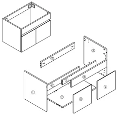 Meuble de salle de bain 60cm à double porte, suspendu, Anthracite