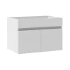 Meuble de salle de bain 80cm à double porte, suspendu, blanc