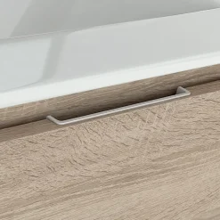 Meuble de salle de bain 120cm vasque déportée - 2 tiroirs et 2 niches - sans miroir - OLYMPE - cambrian (chêne)