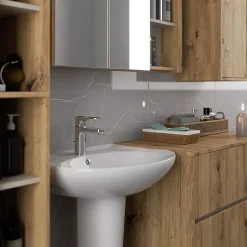 Meuble de salle de bain, chêne artisanal/cachemire, 50 x 170 x 30 cm