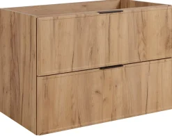 Meuble de salle de bain, Chêne Craft, poignée noire, 46 x 80 x 57 cm
