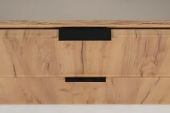 Meuble de salle de bain, Chêne Craft, poignée noire, 46 x 80 x 57 cm