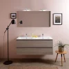 Meuble De Salle De Bain 120Cm Lion Elm Avec Double Vasque Et Miroir 120X60 Berlin