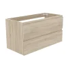 Meuble de salle de bain chêne 100cm, suspendu avec 2 tiroirs