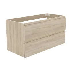 Meuble de salle de bain chêne 100cm, suspendu avec 2 tiroirs