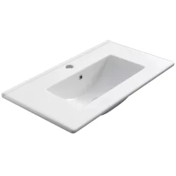 Meuble de salle de bain 60cm sur pieds avec simple vasque - sans miroir - porte et tiroirs - cambrian (chêne clair) - HARO