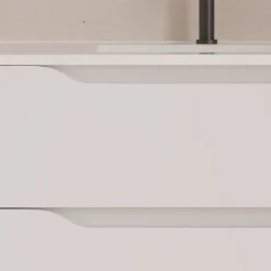 Meuble de salle de bain 120cm avec vasque à gauche - sans miroir - 2 tiroirs et 1 placard - blanc - ZARZA