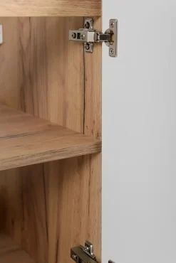 Meuble de salle de bain, Chêne Craft + poignée dorée, 40 x 57 x 46 cm