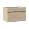 Meuble de salle de bain 60cm à double porte, suspendu, Chêne