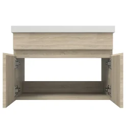 Meuble de salle de bain 60cm à double porte, suspendu, Chêne