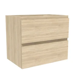 Meuble de salle de bain chêne 60cm, suspendu avec 2 tiroirs