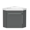 Meuble de Salle de Bain d'Angle Gain de Place, Lave Main, anthracite, 40x40 cm
