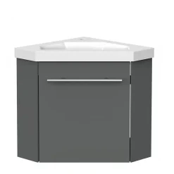 Meuble de Salle de Bain d'Angle Gain de Place, Lave Main, anthracite, 40x40 cm