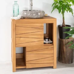 Meuble de salle de bain en teck massif Cosy 70 cm