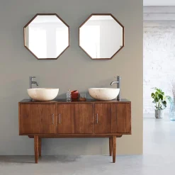 Meuble de salle de bain en mindi massif 135 cm