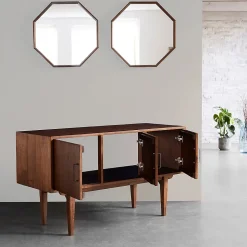 Meuble de salle de bain en mindi massif 135 cm
