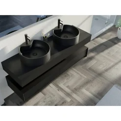 Meuble de salle de bain FABRIANO 1600 Noir mat