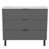 Meuble de salle de bain mural avec pieds Anthracite 100 cm - 3 tiroirs, lavabo inclus, AICA Sanitaire