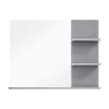 Meuble de salle de bain. Miroir avec tablettes, LED non inclu mélaminé gris ciment. L H P : 72 57 20 cm.