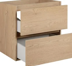 Meuble de salle de bain, pieds, Couleur : Chêne Clair, 60 x 46 x 80,7 cm, sans plan de travail