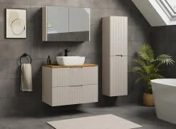 Meuble de salle de bain suspendu sous vasque VENA cachemire 80 cm