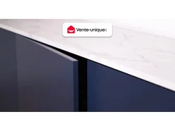 Meuble de salle de bain suspendu strié avec vasque à encastrer - Naturel clair - 60 cm - ZEVARA