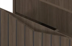 Meuble de salle de bain sous vasque suspendu STELLA coloris noyer 80 cm façades rainurées