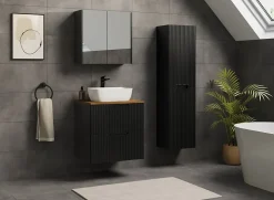 Meuble de salle de bain suspendu sous vasque VENA noir 60 cm