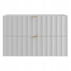 Meuble de salle de bain sous vasque suspendu ARCOS blanc 80 cm façades rainurées