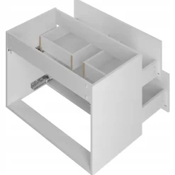Meuble de salle de bain sous vasque suspendu ARCOS blanc 80 cm façades rainurées