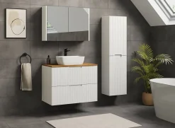 Meuble de salle de bain suspendu sous vasque VENA blanc 80 cm