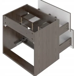Meuble de salle de bain sous vasque suspendu STELLA coloris noyer 60 cm façades rainurées