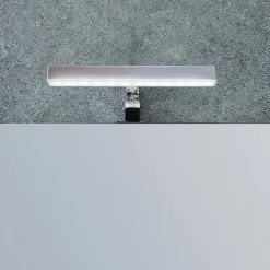 Meuble De Salle De Bain Suspendu Lotto 80Cm Chêne Gris Avec Façade Blanche Et Lavabo Au-Dessus