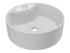 Meuble de salle de bain suspendu avec vasque ronde - Coloris naturel - 100 cm - PURNAL