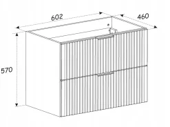 Meuble de salle de bain suspendu sous lavabo ADEL NOIR 60 cm