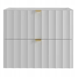 Meuble de salle de bain sous vasque suspendu ARCOS blanc 60 cm façades rainurées
