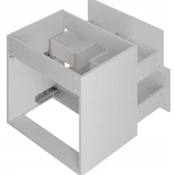Meuble de salle de bain sous vasque suspendu ARCOS blanc 60 cm façades rainurées