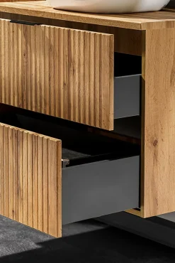 Meuble de salle de bain suspendu sous double vasque ADEL CHÊNE 120 cm