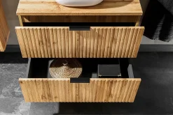 Meuble de salle de bain suspendu sous double vasque ADEL CHÊNE 120 cm