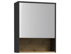 Meuble de salle de bain suspendu anthracite avec vasque à encastrer et armoire de toilette - 60 cm - YANGRA