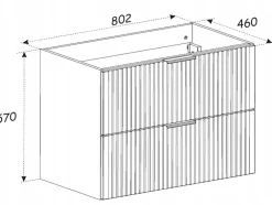 Meuble de salle de bain suspendu sous lavabo ADEL NOIR 80 cm