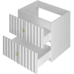 Meuble de salle de bain sous vasque suspendu AQUA blanc 60 cm façades rainurées