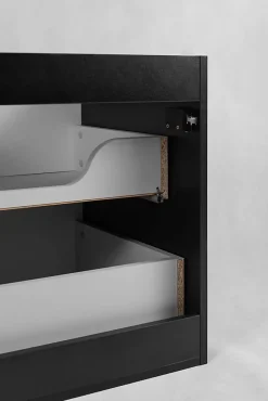 Meuble de salle de bain suspendu sous vasque VENA noir 80 cm