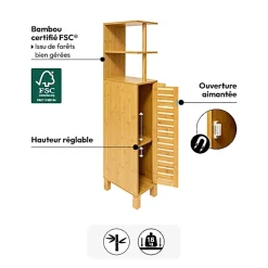 Meuble de salle de bain Sicela 120x19cm en bambou - Marron- 5five