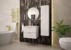 Meuble de salle de bain sous vasque suspendu RADOM 60 cm blanc mat