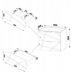 Meuble de salle de bain sous vasque suspendu RADOM 60 cm blanc mat